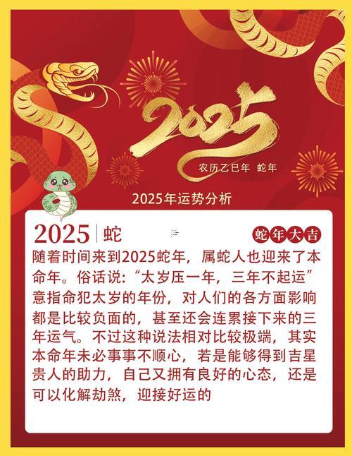 屬蛇人2025年全年運勢運程