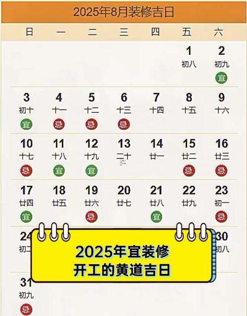 2025年10月開工最吉利的日子有哪些