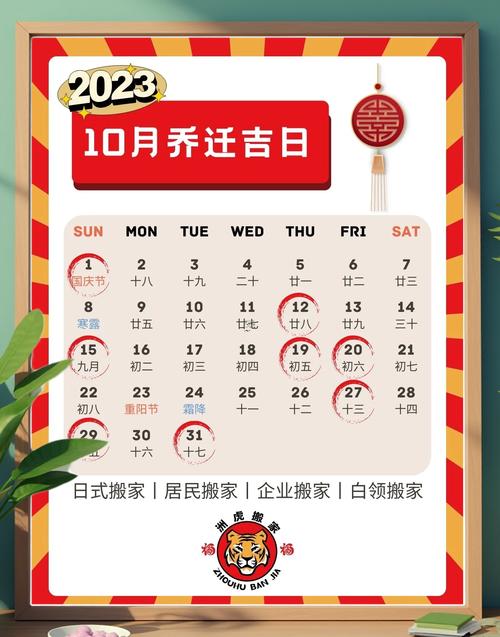 2025年10月搬家吉日吉時查詢